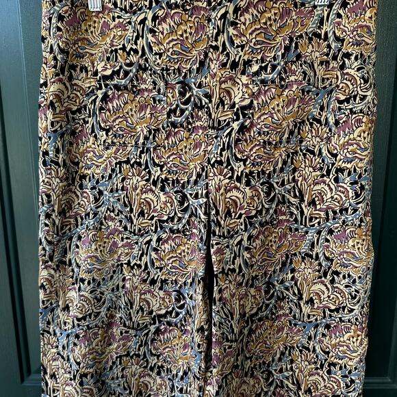 Haver & Blair London Floral Print Wide Leg Pants XL Cropped Stretchy Pull On - Picture 1 of 8
